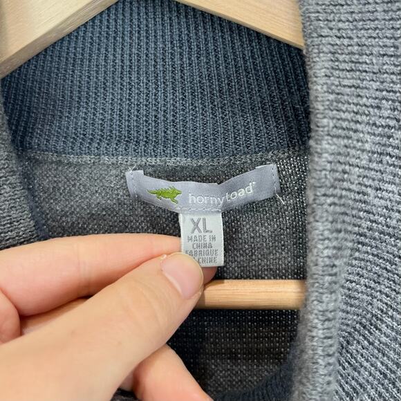 HORNY TOAD & Co  Size XL Rasmus Merino Wool 1/4 Zip Pullover Sweater Gray - Picture 3 of 8
